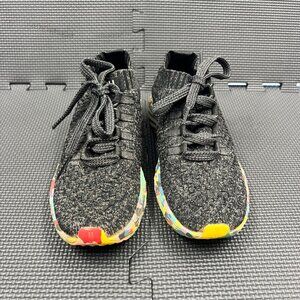 Nobull Womens Knit Runners Black With Multicolor Sole Lightweight Breathable Ath